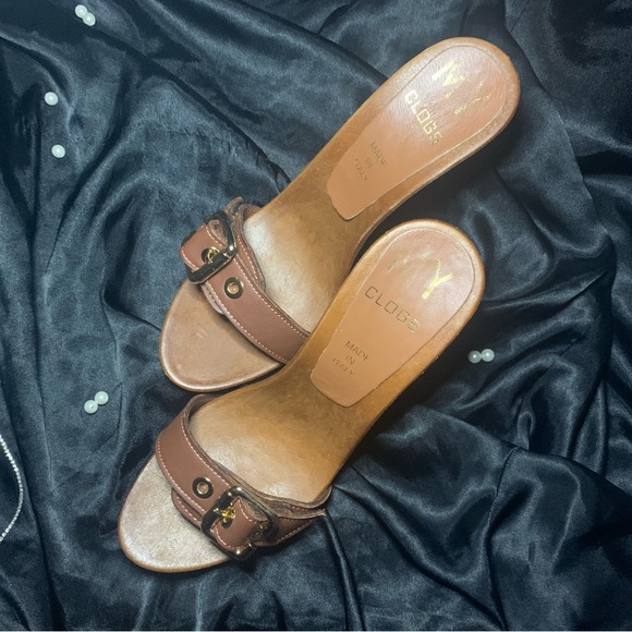 BROWN CLOGS, SIZE 41 EUR / 10 USA ZOCCOLI~ MY CLOGS~ MADE IN ITALY - Picture 2 of 6